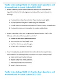 Pacific Union College NURS 105 Practice Exam Questions and Answers Latest Update 20222023