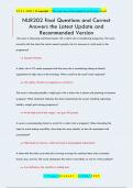NUR202 final Questions and Correct  Answers the Latest Update and  Recommended Version