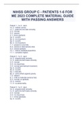 NIHSS GROUP C - PATIENTS 1-6 FOR ME 2023 COMPLETE MATERIAL GUIDE WITH PASSING ANSWERS