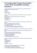 IT Fundamentals Practice Exam &lbrack;U51&rsqb; - 1 &lbrack;Test&colon; Mult choice&rsqb;With Complete Solutions&period;