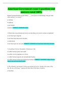 American Government exam 1 questions and answers rated 100&percnt;