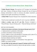 PT Jurisprudence Exam for California- study guide 2022 with complete solution
