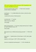 EPA Lead Inspector&sol;Risk Assessor 2023 Questions and Answers &lpar;Verified Answers&rpar;
