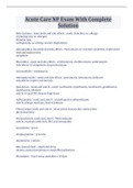 Acute Care NP Exam With Complete Solution