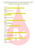 WALDEN UNIVERSITY NRNP 6635 FINAL EXAM WEEK 11 2022 100 Questions and Answers All Correct Exam