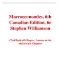 Macroeconomics, 6th Canadian Edition, 6e Stephen Williamson (Solution Manual with Test Bank)	