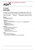 AQA JUNE 2024 A-level HISTORY Component 2K International Relations and Global Conflict&comma; c1890&ndash;1941