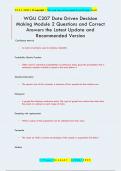 WGU C207 Data Driven Decision Making Module 2 Questions and Correct Answers the Latest Update and Recommended Version