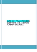 NURS 6501 FINALS AUG 2023 QUESTIONS AND ANSWERS ALREADY GRADED A