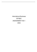INT4801 ASSIGNMENT NO.1 YEAR 2023 SOLUTIONS