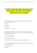 ATI PROCTORED MATERNAL NEWBORN TEST BANK QUESTIONS WITH 100% CORRECT ANSWERS 2023-2024 VERSION