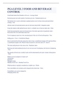 PGA LEVEL 3 FOOD AND BEVERAGE CONTROL EXAM