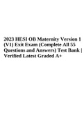 2023 HESI OB Maternity (Version 1, V1) Exam Complete All 55 Questions and Answers) Test Bank | Verified Latest Graded A+