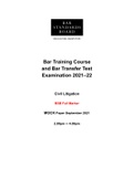 Bar Training Course and Bar Transfer Test Examination