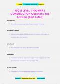 NICET LEVEL 1 HIGHWAY  CONSTRUCTION Questions and  Answers &lpar;Best Rated&rpar;