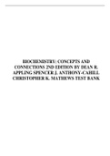 TEST BANK FOR BIOCHEMISTRY: CONCEPTS AND CONNECTIONS 2ND EDITION BY DEAN R. APPLING SPENCER J. ANTHONY-CAHILL CHRISTOPHER K. MATHEWS