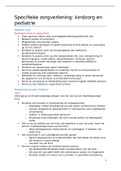 samenvatting specifieke zorgverlening&colon; kindzorg en pediatrie
