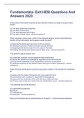 Fundamentals- Exit HESI Questions And Answers 2023