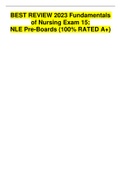BEST REVIEW 2023 Fundamentals  of Nursing Exam 15: NLE Pre-Boards (100% RATED A+)