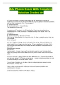 Adv Pharm Exam With Complete Solution Graded A&plus;