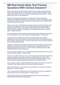 MN Real Estate State Test Practice Questions With Correct Answers&excl;&excl;