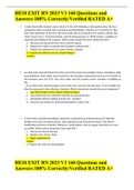 HESI EXIT RN 2023 V3 160 Questions and Answers 100&percnt; Correctly&sol;Verified RATED A&plus;