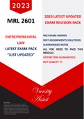 MRL2601 - "2023" Exam Pack(This is the latest pack) (Past Memos/ Assignments/Notes)Searchable document
