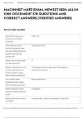 MACHINIST MATE EXAM&comma; NEWEST 2024 ALL IN ONE DOCUMENT 570 QUESTIONS AND CORRECT ANSWERS &lpar;VERIFIED ANSWERS&rpar; 