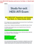 ALL HESI EXIT Questions and Answers Test Bank; A+ Rated Guide(2023)