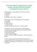 Nutrition Final Comprehensive Study Guide&vert; 120 QUESTIONS&vert; WITH COMPLETE SOLUTIONS