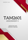 TAM2601 ASSIGNMENT 2 SEMESTER 1 2023