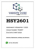HSY2601 Assignment 4 Semester 1 2023 (763986)