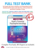 Test Bank For Stahl's Essential Psychopharmacology Neuroscientific Basis and Practical Applications 5th Edition by Stephen M. Stahl 9781108838573 Chapter 1-14 Complete Guide.