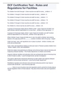 DCF Certification Test - Rules and  Regulations for Facilities