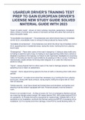 USAREUR DRIVER'S TRAINING TEST PREP TO GAIN EUROPEAN DRIVER'S LICENSE NEW STUDY GUIDE SOLVED MATERIAL GUIDE 2023