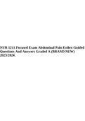 NUR 1211 Focused Exam Abdominal Pain Esther Guided Questions And Answers Graded A (BRAND NEW) 2023/2024.