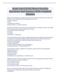 Acute Care GI&sol;GU&sol;Neuro Practice Questions And Answers With Complete Solution