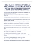 ICEV- ELANCO VETERINARY MEDICAL APPLICATIONS CERTIFICATION: PART 2 ACTUAL SOLUTION UPDATE COURSE EXAM QUESTIONS AND ANSWER