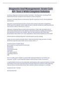Diagnosis And Management- Acute Care NP- Test 1 With Complete Solution