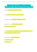 Edexcel AS Level Maths Statistics Questions and Answers Already Passed