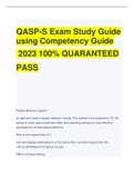 QASP-S Exam Study Guide using Competency Guide  2023 100% QUARANTEED PASS