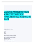 AMERICAN RED CROSS CPR TEST REVIEW 100&percnt;VERIFIED ANSWERS 2023 