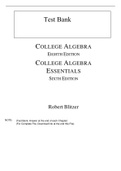 College Algebra, 8e Robert Blitzer (Solution Manual with Test Bank)	