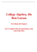 College Algebra, 10e Ron Larson (Test Bank)