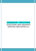 LEADERSHIP - PROCTORED  QUESTIONS AND ANSWERS VERIFIED AND RATED A&plus;