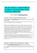 NR 451 WEEK 6 ASSIGNMENT: EVIDENCE BASED PRACTICE CHANGE PROCESS