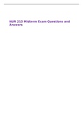 NUR 213 Midterm Exam Questions and Answers
