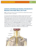 Anatomy of the Muscular System&colon; Introduction & Muscles of the Head&comma; Neck&comma; and Trunk Notice&colon; To optimize your learning in this course&comma; we advise that you complete the l