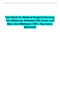 Test Bank for Medical-Surgical Nursing, 7th Edition by Adrianne Dill Linton and Mary Ann Matteson-100% Top score-2023-2024