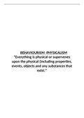 Behaviourism (philosophy alevel a*)